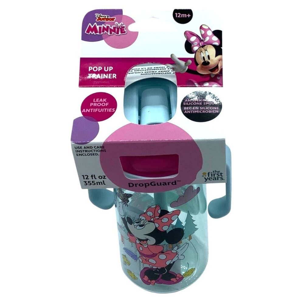 The First Years Disney 12oz Minnie Mouse Spill‎ Proof Flip Top Toddler Sippy Cup